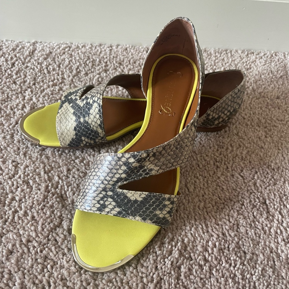 Gorgeous Boutique9 leather sandals yellow/snake print